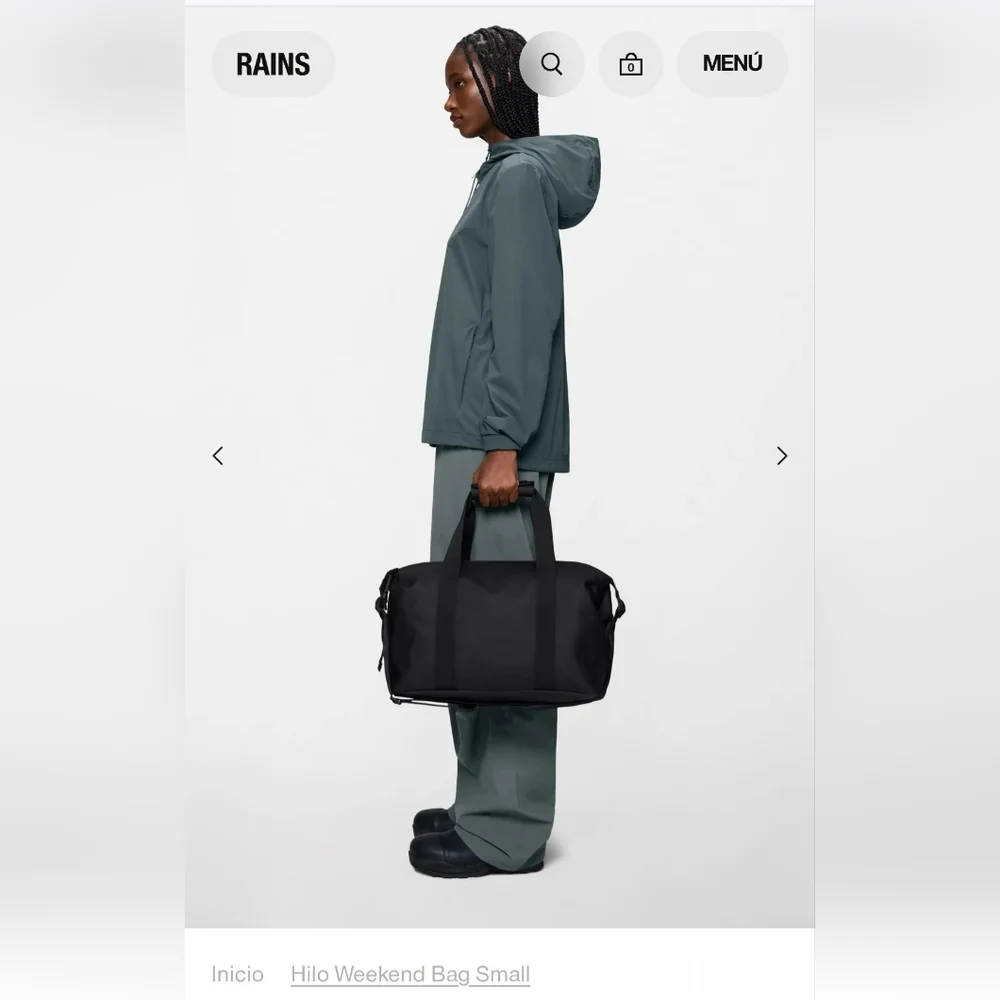 Rains Black Weekend Duffel Bag Unisex small